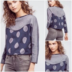 ANTHROPOLOGIE Metallic Dot Sweatshirt Top New XS